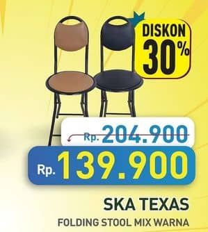 Promo Harga SKA Texas Folding Stool Mix Warna  - Hypermart