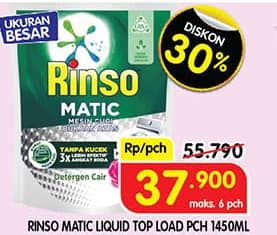 Promo Harga Rinso Detergent Matic Liquid Top Load 1450 ml - Superindo