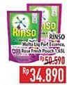 Promo Harga Rinso Liquid Detergent + Molto Purple Perfume Essence, + Molto Pink Rose Fresh 1650 ml - Hypermart