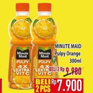 Promo Harga Minute Maid Juice Pulpy Orange 300 ml - Hypermart