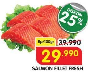 Promo Harga Salmon Fillet per 100 gr - Superindo