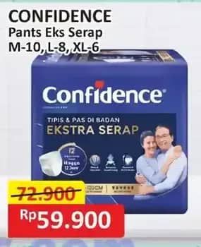 Promo Harga Confidence Adult Pants Slim & Fit Extra Absorb M10, L8, XL6 6 pcs - Alfamart