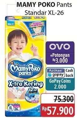 Promo Harga Mamy Poko Pants Xtra Kering XL26 26 pcs - Alfamidi