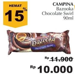 Promo Harga CAMPINA Bazooka Chocolate Swirl 90 ml - Giant