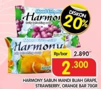 Promo Harga Harmony Sabun Batang Wangi Grape, Strawberry, Orange 70 gr - Superindo