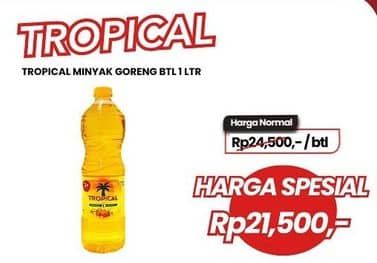 Promo Harga Tropical Minyak Goreng 1000 ml - Carrefour