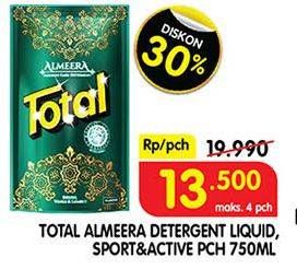 Promo Harga TOTAL Detergent Liquid Almeera Green, Sport Active 750 ml - Superindo