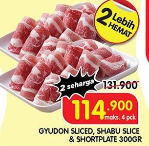 Promo Harga Gyudon Slice, Shabu Slice, Short Plate 300 g  - Superindo