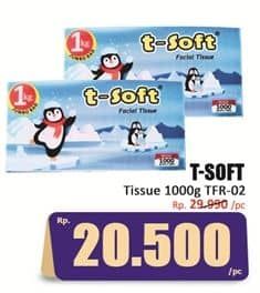 Promo Harga T-Soft Facial Tissue 1000 gr - Hari Hari