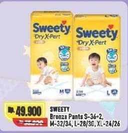 Promo Harga Sweety Bronze Pants Dry X-Pert S36+2, M32, M34, L28, L30, XL24, XL26 24 pcs - Alfamart