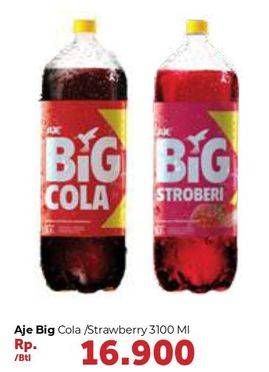 Promo Harga AJE BIG COLA Minuman Soda Strawberry 3100 ml - Carrefour