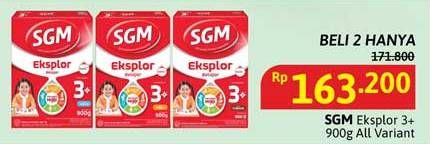 Promo Harga SGM Eksplor 3+ Susu Pertumbuhan All Variants 900 gr - Alfamidi