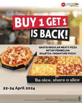 Promo Pizza Hut Gratis Regular Meaty Pizza Setiap pembelian QU4RTZA/ Signature Pizza