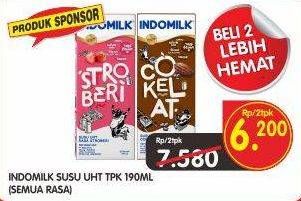 Promo Harga INDOMILK Susu UHT All Variants per 2 pcs 190 ml - Superindo