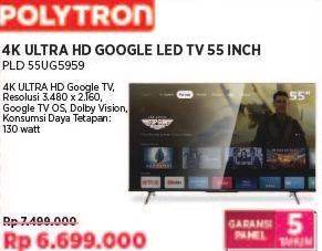 Promo Harga Polytron K UHD Smart Google TV 55 Inch PLD55UG5959  - COURTS