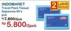 Promo Harga INDOMARET Tissue Travel per 2 pouch 50 pcs - Indomaret