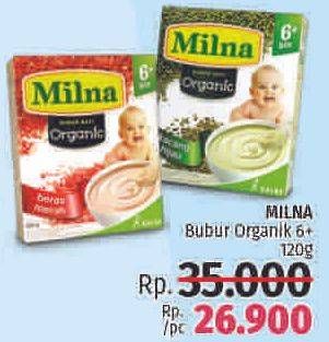 Promo Harga MILNA Bubur Bayi Organic 120 gr - LotteMart