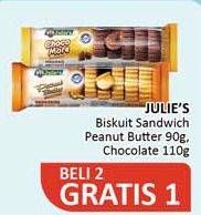 Promo Harga JULIES Sandwich Peanut Butter, Choco More 90 gr - Alfamidi