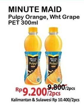 Promo Harga MINUTE MAID Juice Pulpy Orange, White Grape Nata De Coco 300 ml - Alfamart