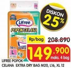 Promo Harga Lifree Popok Celana Ekstra Serap M20, L16, XL12  - Superindo