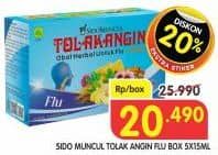 Promo Harga Sido Muncul Tolak Angin Flu per 5 sachet 15 ml - Superindo