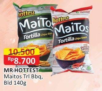 Promo Harga MR HOTTEST Maitos Tortilla Chips Balado, BBQ 140 gr - Alfamart