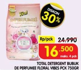 Promo Harga Total Detergent Powder de Perfumee 750 gr - Superindo