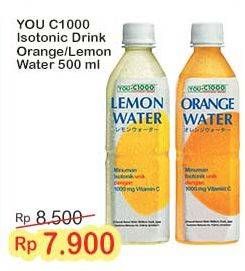 Promo Harga You C1000 Isotonic Drink Lemon Water, Orange Water 500 ml - Indomaret