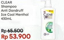 Promo Harga Clear Shampoo Ice Cool Menthol 430 ml - Indomaret