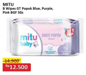 Mitu Baby Wipes Ganti Popok 50 pcs Diskon 16%, Harga Promo Rp12.500, Harga Normal Rp14.900