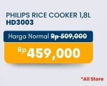 Promo Harga Philips HD3003/30 Rice Cooker 1.8L  - Carrefour