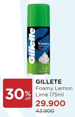 Promo Harga GILLETTE Foamy Lemon Lime 175 gr - Watsons