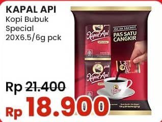 Promo Harga Kapal Api Kopi Bubuk Special per 20 sachet 6 gr - Indomaret