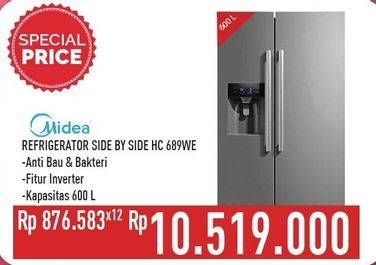 Promo Harga MIDEA HC-689 | Refrigerator Side by Side  - Hypermart