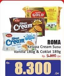 Promo Harga Roma Kelapa Cream Cokelat, Susu Vanila 180 gr - Hari Hari