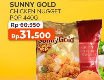 Promo Harga Sunny Gold Chicken Nugget Pop 440 gr - Yogya