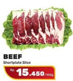 Promo Harga Beef Short Plate Slice per 100 gr - Yogya