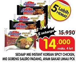 SEDAAP Korean Spicy Chicken, Mie Goreng Salero Padang, Ayam Bakar Limau