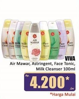 Promo Harga VIVA Air Mawar, Astrigent, Face Tonic, Milk Cleanser 100 mL  - Hari Hari
