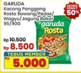 Promo Harga Garuda Rosta Kacang Panggang Rasa Bawang, Wagyu Beef, Pedas, Jagung Bakar 70 gr - Indomaret