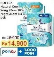 Promo Harga Softex Natural Cool+ Super Slim 23cm, 36cm 8 pcs - Indomaret