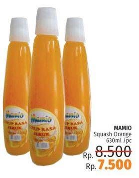 Promo Harga MAMIO Squash Orange 630 ml - LotteMart