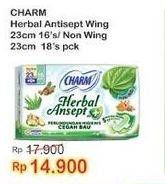 Promo Harga Charm Herbal Ansept+ NonWing 23cm, Wing 23cm 16 pcs - Indomaret