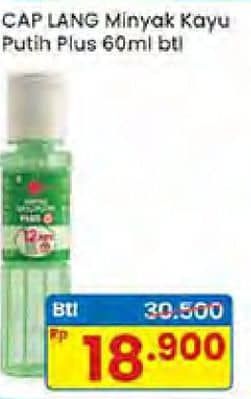 Promo Harga Cap Lang Minyak Kayu Putih Plus 12 Jam 60 ml - Indomaret