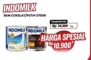 Promo Harga Indomilk Susu Kental Manis Plain, Cokelat 370 gr - Carrefour