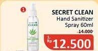 Promo Harga SECRET CLEAN Hand Sanitizer 60 ml - Alfamidi