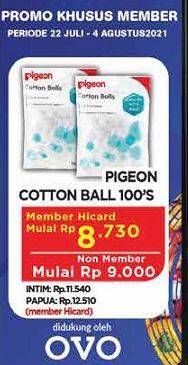 Promo Harga PIGEON Cotton Balls 100 pcs - Hypermart