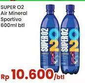 Promo Harga Super O2 Silver Oxygenated Drinking Water Sportivo 600 ml - Indomaret