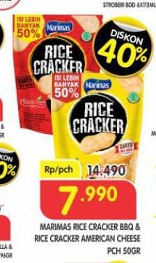 Promo Harga Marimas Rice Cracker BBQ, Cheese 50 gr - Superindo