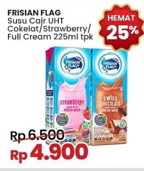 Promo Harga Frisian Flag Susu UHT Purefarm Full Cream, Strawberry, Swiss Chocolate 225 ml - Indomaret